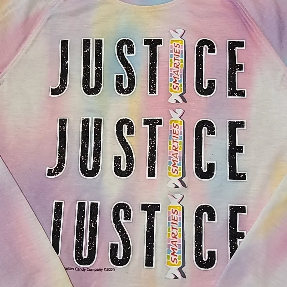 Justice Kids Tie-Dye Smarties Long Sleeve Shirt - Girl's Small